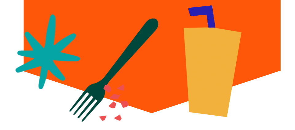 star, fork and drink icon